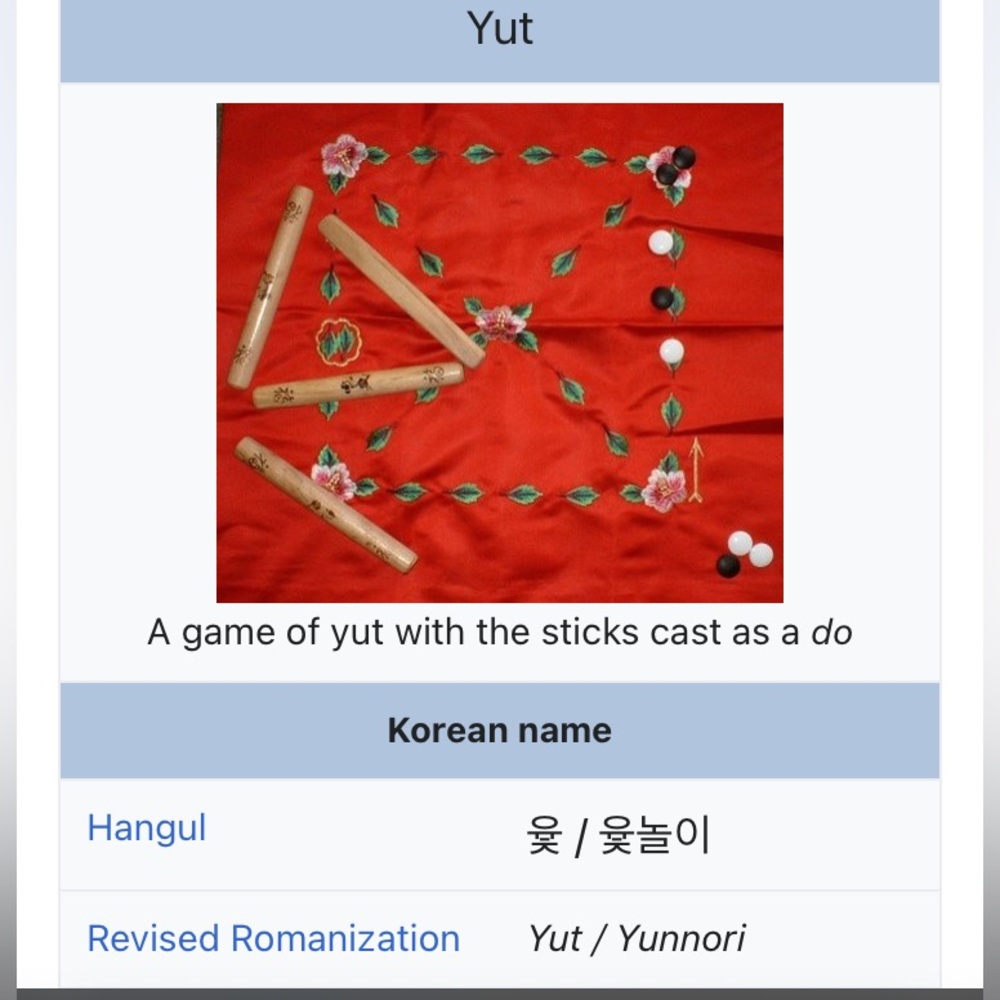 Vintage Korean Yut Nori Traditional Board Game New In Box NYOUT Yoot Chuseok